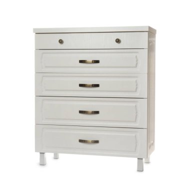 Çağdaş çekmeceler beyaz üzerine izole edilmiş.