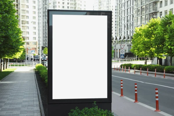 Blank Advertising Board City Street Mockup Design — Stock Photo, Image