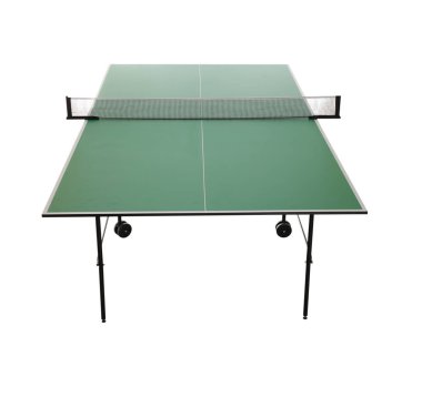 Yeşil ping pong masası beyaz üzerine izole