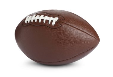 Deri Amerikan futbol topu beyaza izole edilmiş.