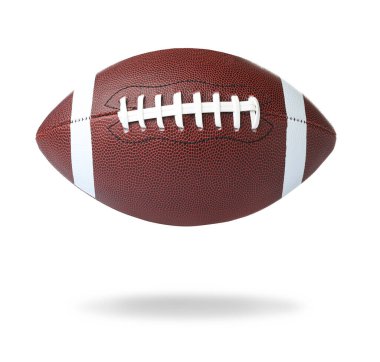 Beyaz arka planda deri Amerikan futbol topu