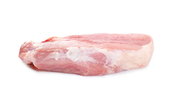 Кусок Сырого Мяса Изолирован Белом — стоковое фото