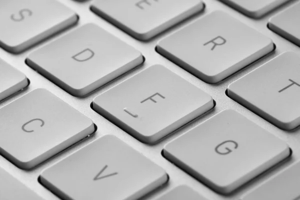 現代のコンピュータキーボード上のボタンのクローズアップビュー — ストック写真