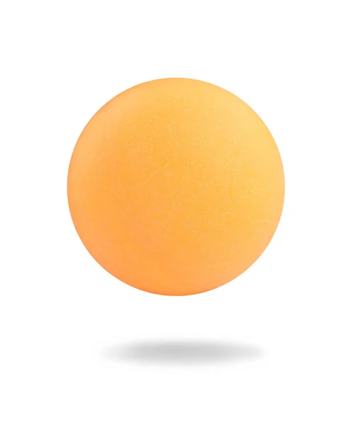 Orange Plastboll För Bordtennis Isolerad Vitt — Stockfoto