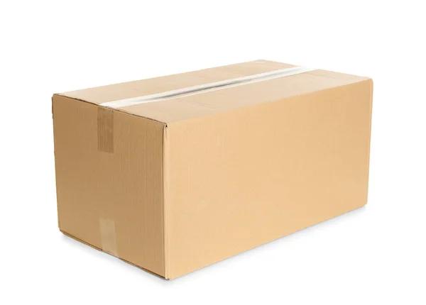 Cardboard Box Isolated White Mockup Design — Stock Photo, Image