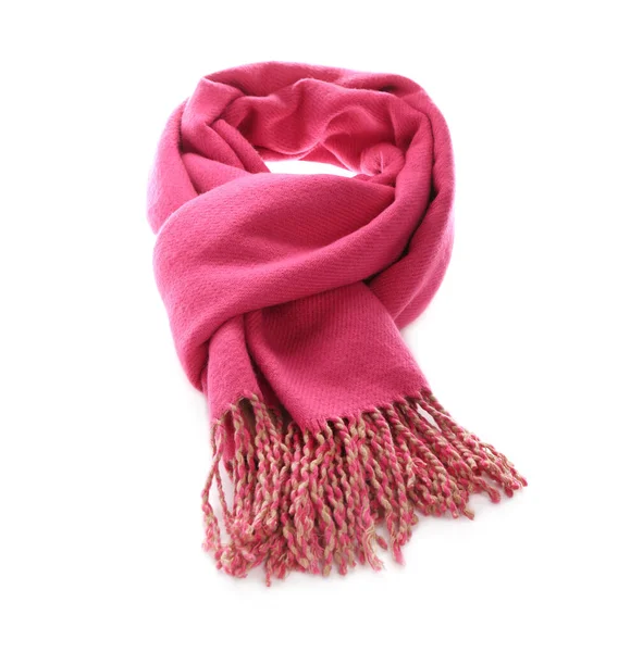 ピンクのスカーフは白で隔離された アクセサリー — ストック写真