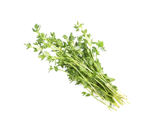 Beyaz Arka Planda Bir Sürü Aromatik Kekik Var Taze Bitki — Stok fotoğraf