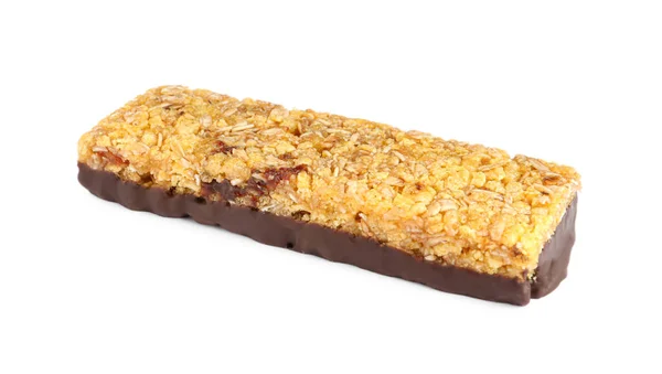 Granola Bar Chocolate Isolated White High Protein Snack — Zdjęcie stockowe