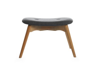 Beyaza izole edilmiş şık bir dışkı. İç öge