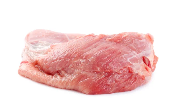 Кусок Сырого Мяса Изолирован Белом — стоковое фото