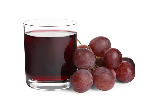 Glass Freshly Made Grape Juice White Background — Stock Photo, Image