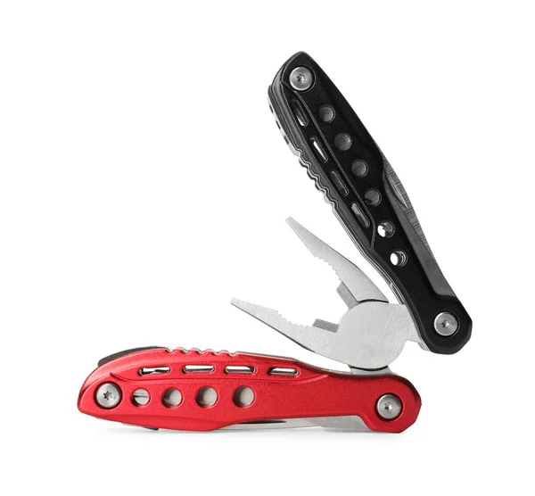 Multitool Colorato Portatile Compatto Isolato Bianco — Foto Stock