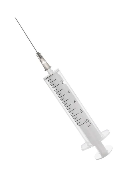 Disposable Syringe Needle Isolated White — Stock Photo, Image