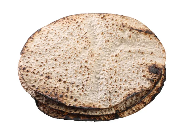 Tasty Matzos White Background View Passover Pesach Celebration — Stock Photo, Image