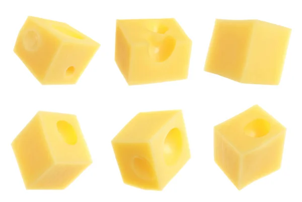 Cijfers Van Heerlijke Kaas Witte Achtergrond Collage — Stockfoto