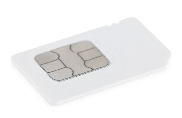 Moderní Mini Sim Karta Izolovaná Bílém — Stock fotografie
