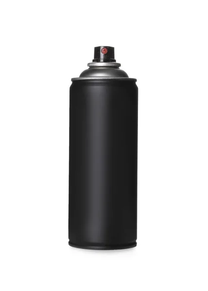 Can Black Spray Paint Isolated White Graffiti Supply — Stock Photo, Image