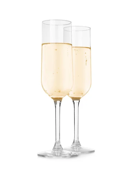白を基調としたスパークリングワインのグラス — ストック写真