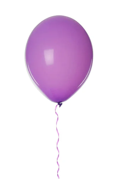 Veilchenballon Mit Schleife Isoliert Auf Weiß — Stockfoto