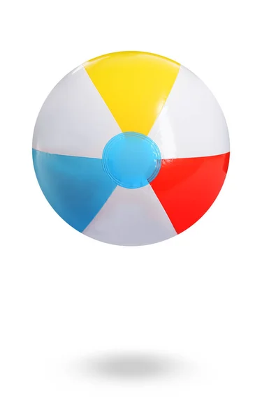 Надувной Красочный Пляжный Мяч Белом Фоне — стоковое фото