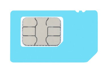 Mini SIM kart beyaz, üst görünümde izole