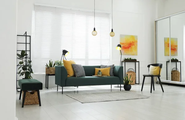 Modern Living Room Interior Stylish Comfortable Sofa — Stock Photo, Image