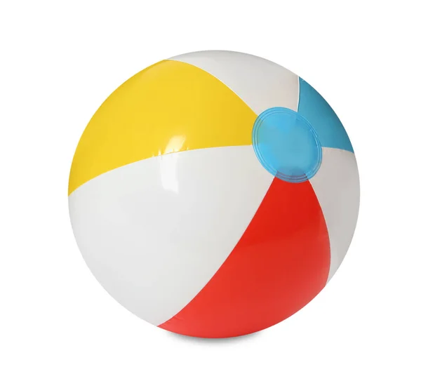 Aufblasbare Bunte Beachball Isoliert Auf Weiß — Stockfoto
