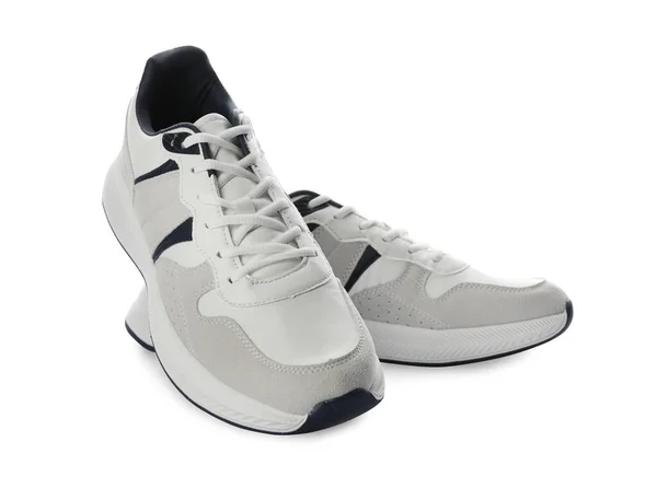 Pair Stylish Sneakers White Background — Stock Photo, Image