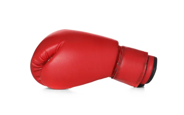 Neuer Roter Boxhandschuh Isoliert Auf Weiß — Stockfoto