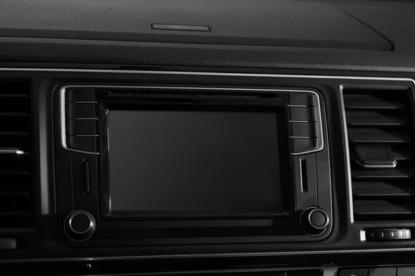 Closeup View Dashboard Navigation System Modern Car — Stock Photo, Image