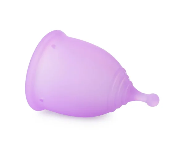 Violett Silikon Menstruation Kopp Isolerad Vit — Stockfoto