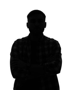 Beyaz arka planda isimsiz bir adamın silueti