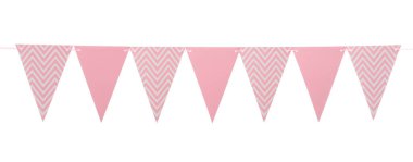 Beyaz arka planda üçgen bayrak var. Şenlik Dekoru