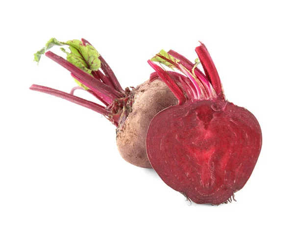 Whole Cut Ripe Beetroots White Background — Stock Photo, Image