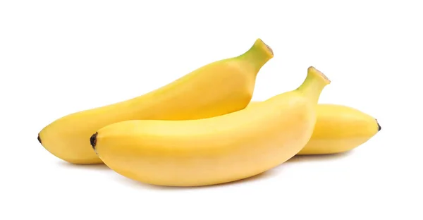 Słodkie Dojrzałe Banany Dla Niemowląt Izolowane Białym — Zdjęcie stockowe