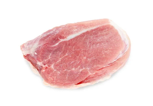 Delar Rått Kött Isolerat Vitt Ovanifrån — Stockfoto