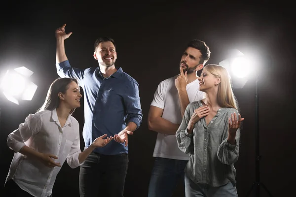 Professional Actors Rehearsing Stage Theatre — Stock Photo, Image