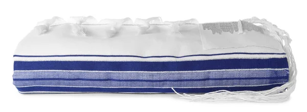 Tallit Isolado Branco Vestuário Para Celebração Rosh Hashanah — Fotografia de Stock