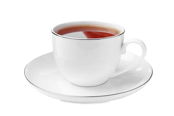 Taza Cerámica Aromático Rooibos Aislado Blanco —  Fotos de Stock