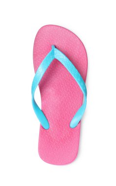 Tek pembe flop beyaz üzerine izole, üst görünüm