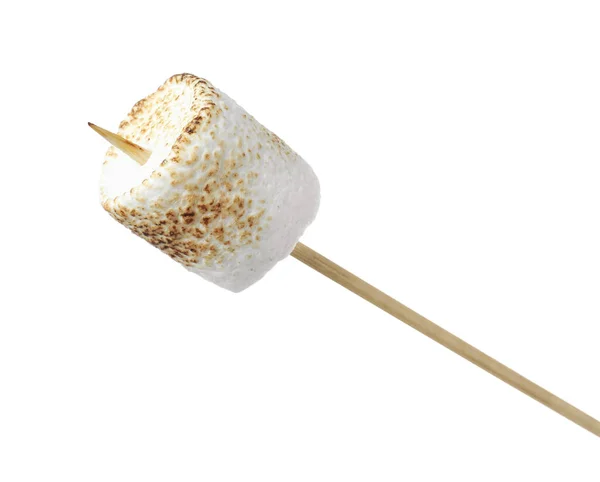 Stick Roasted Marshmallow Isolated White — Stock Photo, Image
