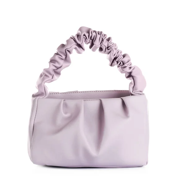 紫の女性のミニバッグは白に隔離された — ストック写真