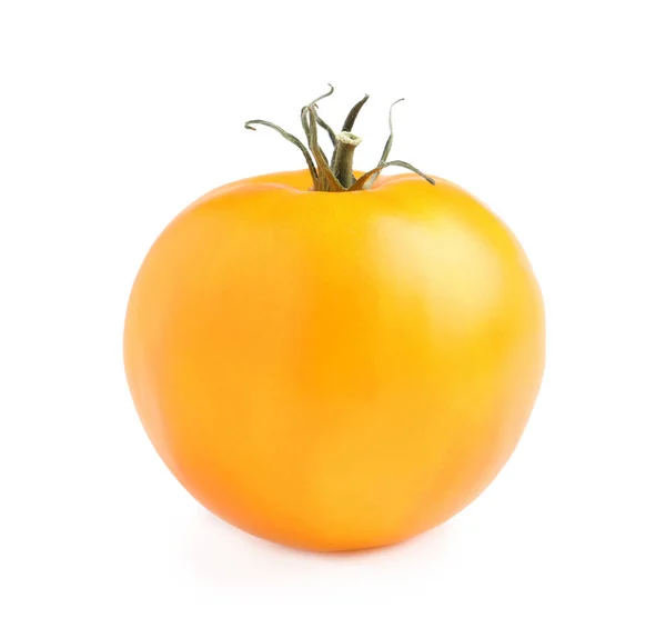 Frische Reife Gelbe Tomate Isoliert Auf Weiß — Stockfoto