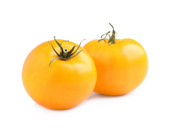 Fresh Ripe Yellow Tomatoes White Background — Stock Photo, Image