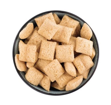 Bir kase lezzetli mısır gevreği, beyaz, üst manzara