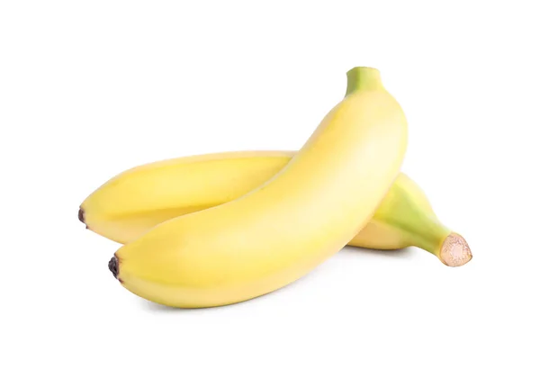 Γλυκό Ώριμο Μωρό Μπανάνες Απομονωμένες Λευκό — Φωτογραφία Αρχείου