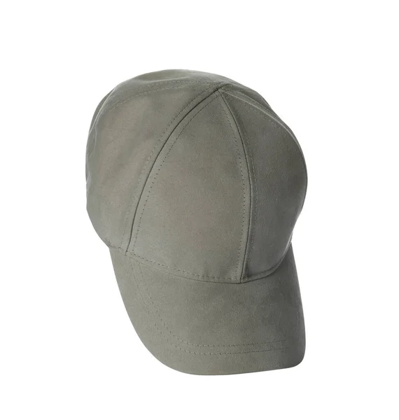 Elegante Gorra Beige Aislada Blanco — Foto de Stock