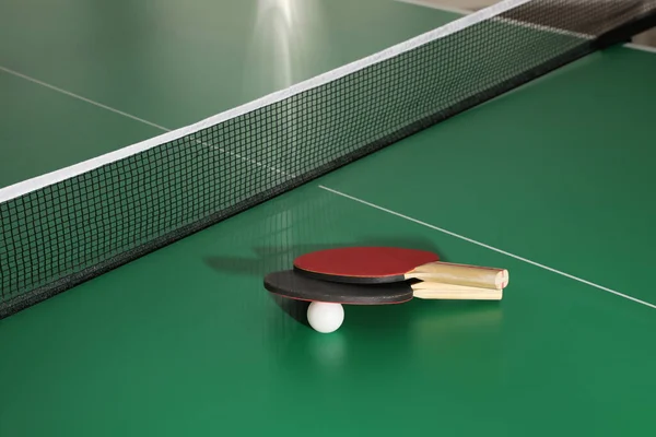 Raquettes Balle Sur Table Ping Pong — Photo
