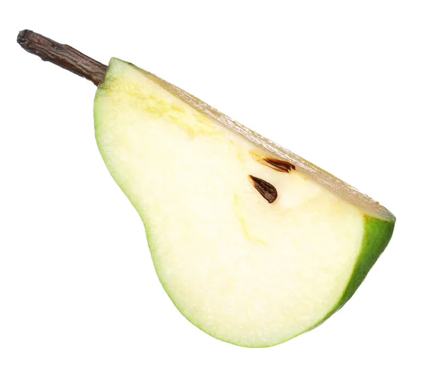 Cut Fresh Ripe Pear Isolated White — Stock Photo, Image