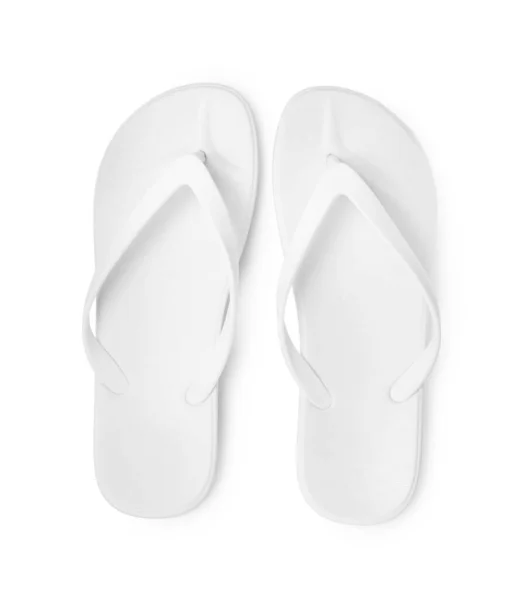 Par Snygga Flip Flops Isolerade Vit Ovanifrån — Stockfoto